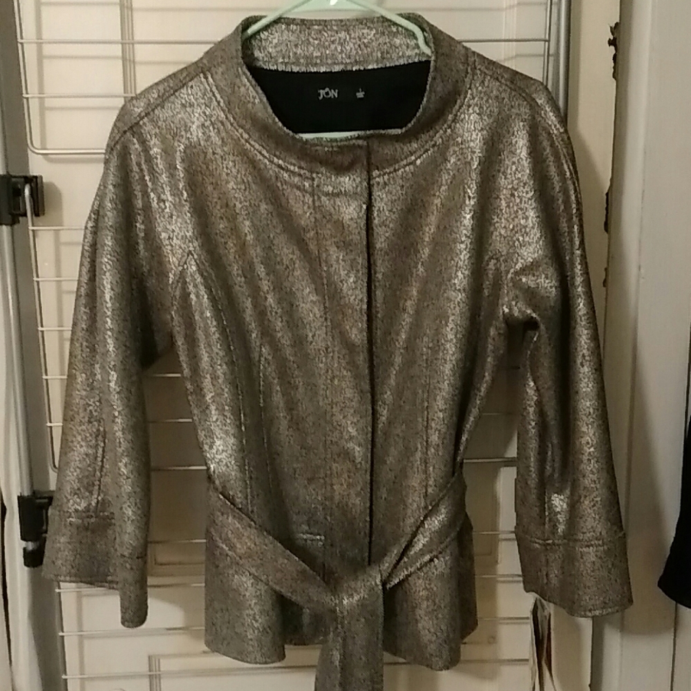 Jon silver jacket with belt